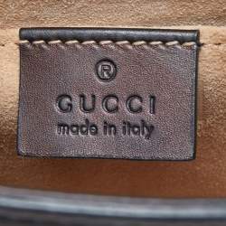 Pre Owned حقيبة كتف غوتشي ميني سيلفي ويب جلد أسود بسلسلة صغيرة 