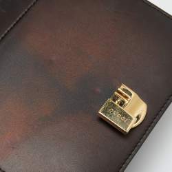 Pre Owned حقيبة كتف غوتشي ميني سيلفي ويب جلد أسود بسلسلة صغيرة 