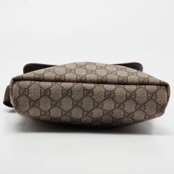 Pre Owned Gucci Beige/Brown GG Supreme Canvas Messenger Diaper Bag
