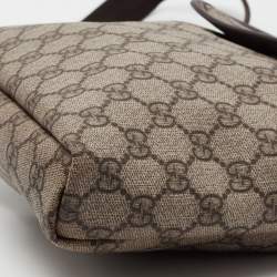Pre Owned Gucci Beige/Brown GG Supreme Canvas Messenger Diaper Bag