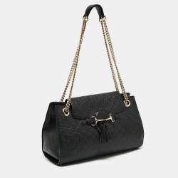 Pre Owned Gucci Black Guccisima Leather Emily Shoulder Bag
