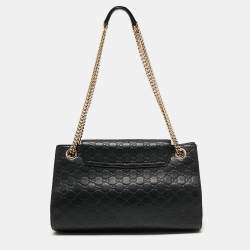 Pre Owned Gucci Black Guccisima Leather Emily Shoulder Bag