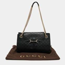 Pre Owned Gucci Black Guccisima Leather Emily Shoulder Bag
