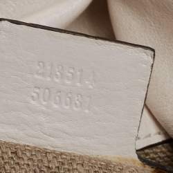 Pre Owned حقيبة هوبو غوتشي هيستيريا جلد وجلد ثعبان مطرز مورد كريمي كبيرة