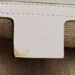 Pre Owned حقيبة هوبو غوتشي هيستيريا جلد وجلد ثعبان مطرز مورد كريمي كبيرة