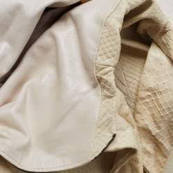 Pre Owned حقيبة هوبو غوتشي هيستيريا جلد وجلد ثعبان مطرز مورد كريمي كبيرة