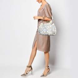 Pre Owned حقيبة هوبو غوتشي هيستيريا جلد وجلد ثعبان مطرز مورد كريمي كبيرة