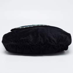 Pre Owned Gucci Two Tone Blue Suede And Leather Large Irina Shoulder Bag