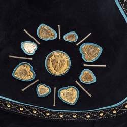 Pre Owned Gucci Two Tone Blue Suede And Leather Large Irina Shoulder Bag