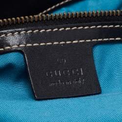 Pre Owned Gucci Two Tone Blue Suede And Leather Large Irina Shoulder Bag