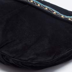 Pre Owned Gucci Two Tone Blue Suede And Leather Large Irina Shoulder Bag