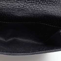 مملوكة مسبقًا محفظة كومباكت غوتشي جلد وكانفاس GG أسود مرصع بغطاء