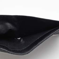 مملوكة مسبقًا محفظة كومباكت غوتشي جلد وكانفاس GG أسود مرصع بغطاء