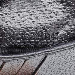 مملوكة مسبقًا محفظة كومباكت غوتشي جلد وكانفاس GG أسود مرصع بغطاء