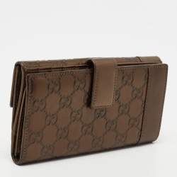 Gucci Brown Guccissima Leather Heart Charm Continental Wallet