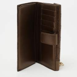 Gucci Brown Guccissima Leather Heart Charm Continental Wallet