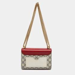 Pre Owned Gucci Multicolor GG Supreme Canvas And Leather Small Padlock Shoulder Bag