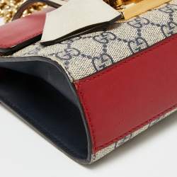 Pre Owned Gucci Multicolor GG Supreme Canvas And Leather Small Padlock Shoulder Bag