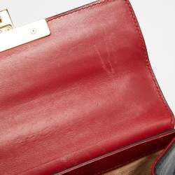 Pre Owned Gucci Multicolor GG Supreme Canvas And Leather Small Padlock Shoulder Bag