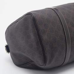 Pre Owned Gucci Dark Brown GG Supreme Canvas And Leather Joy Boston Bag