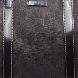 Pre Owned Gucci Dark Brown GG Supreme Canvas And Leather Joy Boston Bag