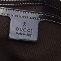 Pre Owned Gucci Dark Brown GG Supreme Canvas And Leather Joy Boston Bag