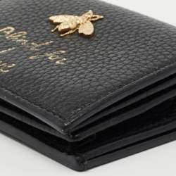 Gucci Black Leather Animalier Card Case