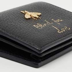 Gucci Black Leather Animalier Card Case