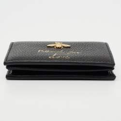 Gucci Black Leather Animalier Card Case
