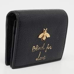 Gucci Black Leather Animalier Card Case