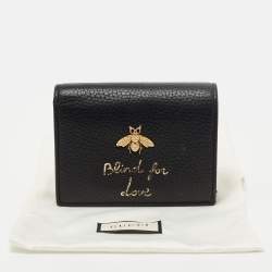 Gucci Black Leather Animalier Card Case