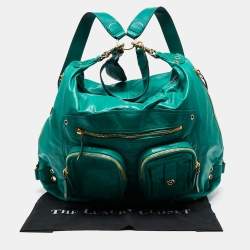 Pre Owned Gucci Green Leather Large Darwin Convertible Backpack