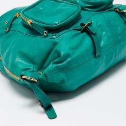 Pre Owned Gucci Green Leather Large Darwin Convertible Backpack