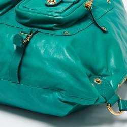 Pre Owned Gucci Green Leather Large Darwin Convertible Backpack