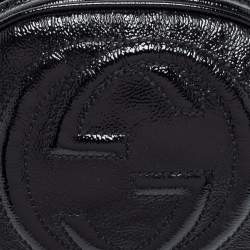 Pre Owned Gucci Black Patent Leather Mini Soho Chain Shoulder Bag