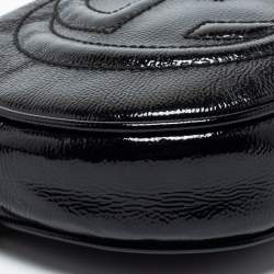 Pre Owned Gucci Black Patent Leather Mini Soho Chain Shoulder Bag