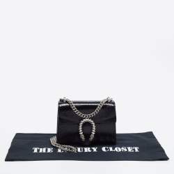 Pre Owned حقيبة كتف غوتشي ديونسوس جلد ثعبان أسود