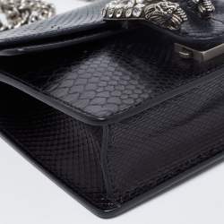 Pre Owned حقيبة كتف غوتشي ديونسوس جلد ثعبان أسود