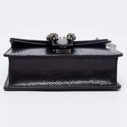 Pre Owned حقيبة كتف غوتشي ديونسوس جلد ثعبان أسود