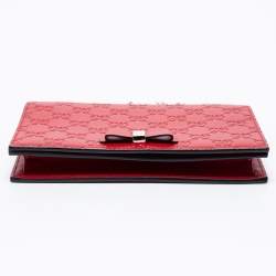 Gucci Red Guccissima Leather Flap Wallet on Chain  