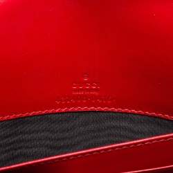 Gucci Red Guccissima Leather Flap Wallet on Chain  