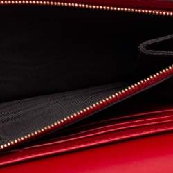 Gucci Red Guccissima Leather Flap Wallet on Chain  