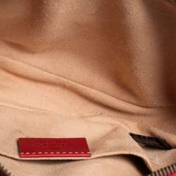 Pre Owned Gucci Red Matelassé Leather GG Marmont Belt Bag