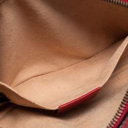 Pre Owned Gucci Red Matelassé Leather GG Marmont Belt Bag