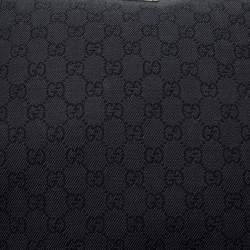 Pre Owned Gucci Black GG Canvas Messenger Bag