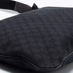 Pre Owned Gucci Black GG Canvas Messenger Bag