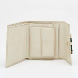 Gucci Beige/Off White GG Canvas And Leather Princy Compact Trifold Wallet
