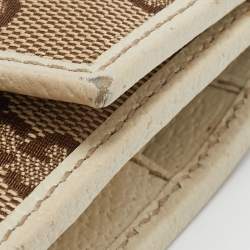 Gucci Beige/Off White GG Canvas And Leather Princy Compact Trifold Wallet