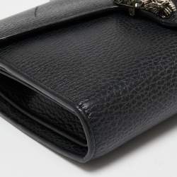 Pre Owned Gucci Black Leather Dionysus Wallet on Chain