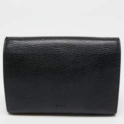 Pre Owned Gucci Black Leather Dionysus Wallet on Chain